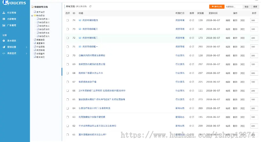 医疗皮肤改善健康类网站