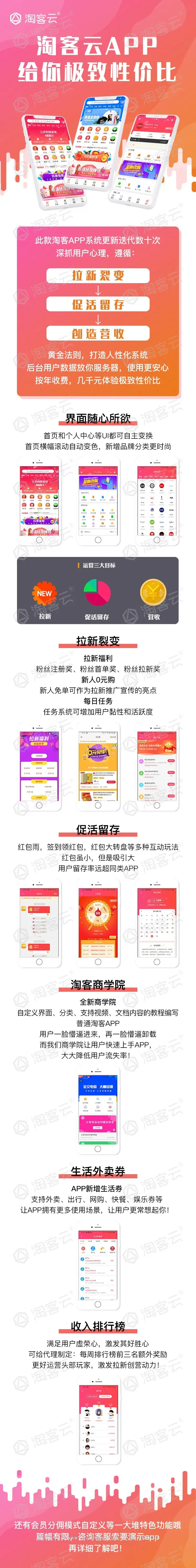 淘客原生APP+CMS+小程序 淘宝京东拼多多人性化系统