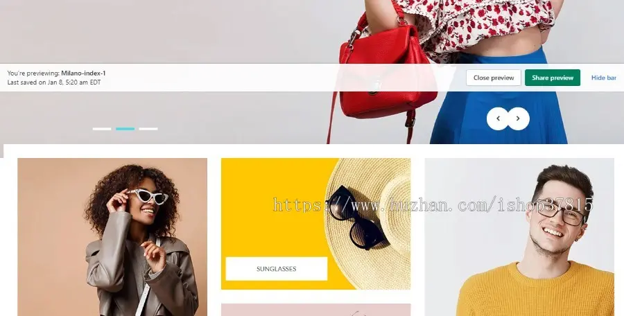 Shopify主题独立站网店外贸服装、手表、珠宝、时尚及配饰模板跨境电商Milano 
