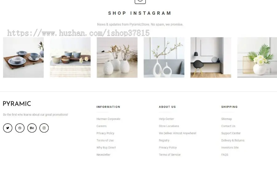 Shopify主题独立站网店工艺品、陶瓷和陶器装饰模板跨境电商5种风格Pyramic 