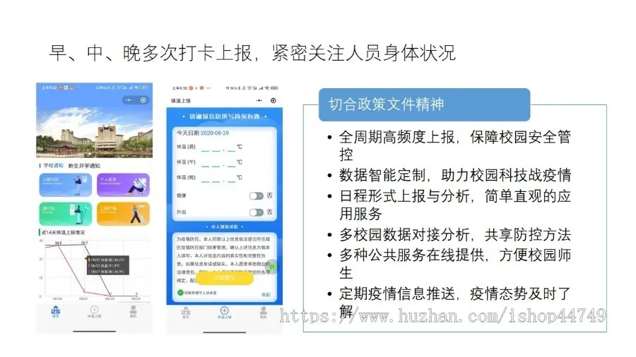 疫情监测/体温上报/师生管理/疫情上报/疫情管理/私有化部署