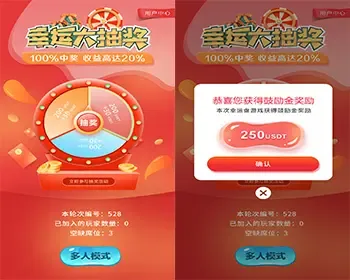 拼团大转盘DAPP\10人拼团3人中奖，可区块链USDT入金或微信支付