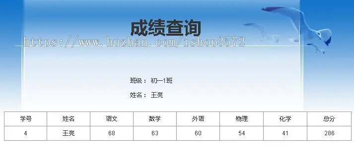 ASP学校成绩查询管理系统带后台