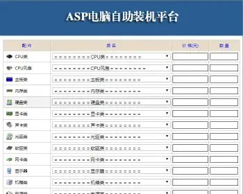 ASP网站源码|DIY自助装机系统平台|在线攒机配置单|电脑配件价格