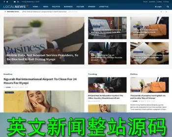 英文整站模板 本地新闻门户社交WordPress网站主题 内容采集