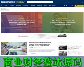 WordPress英文专业商业财经网站系统程序源代码 蓝色模板 附自动采集软件