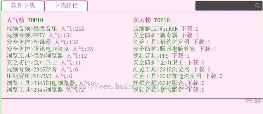 ASP简洁实用软件下载站源码