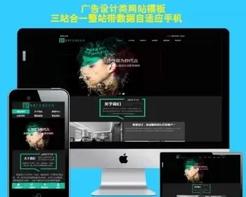 三合一网站模板广告公司网站中英文广告创意设计三站合一网站源码程序模版