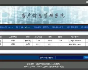 ASP源码|客户信息查询管理系统|在线通讯录源码