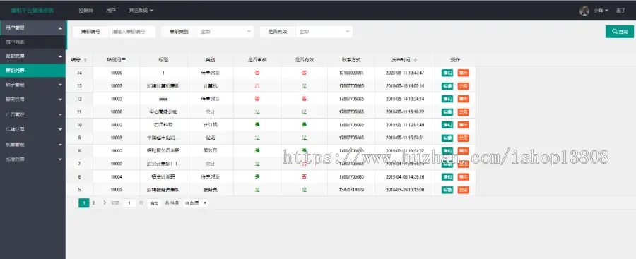 Java 基于ssm开发大学校园兼职平台项目+数据库