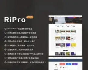 WordPress主题 RiProV4.3.0去授权版本 支持支付宝 专业虚拟资源主题