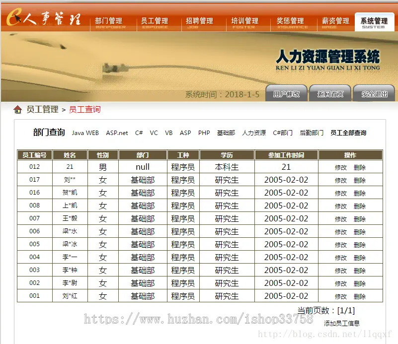 jsp struts mysql企业人事人力资源管理系统项目源码和视频运行教程 