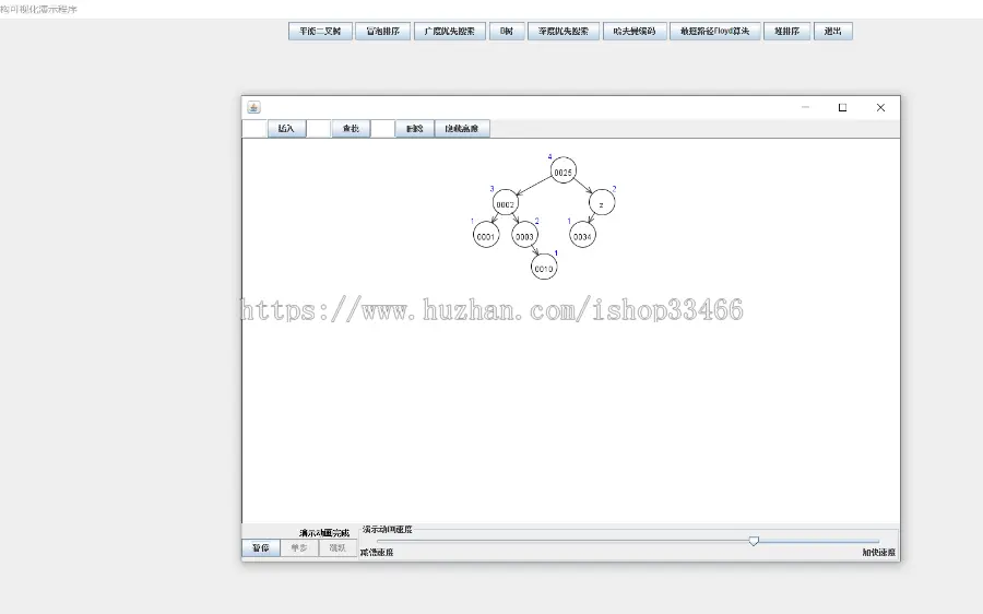 JAVA数据结构算法广度优先搜索平衡二叉数B树哈夫曼树最短路径堆排序冒泡排序