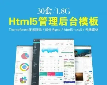 30套正版 html5响应式后台管理系统模板 静态扁平化网站源码 云典