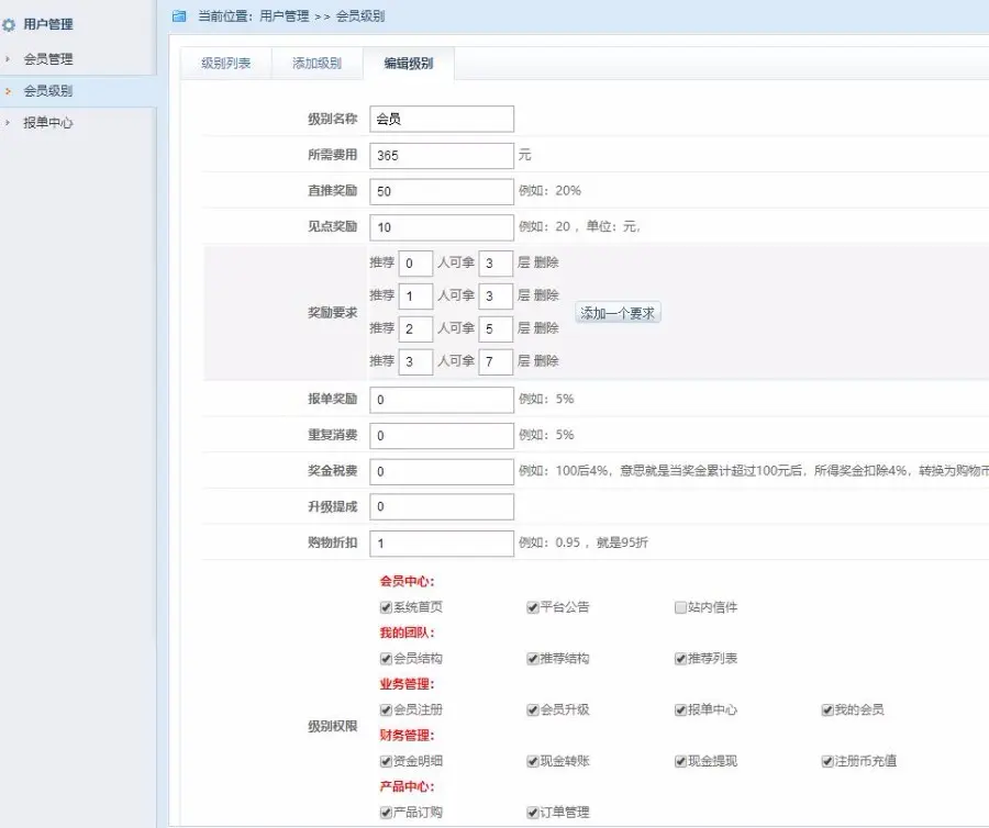 一推三组合式三三复制规则自有设置直销王PHP系统源码