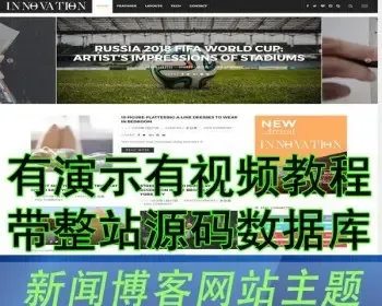 英文新闻博客WordPress主题 整站源码 一键采集插件