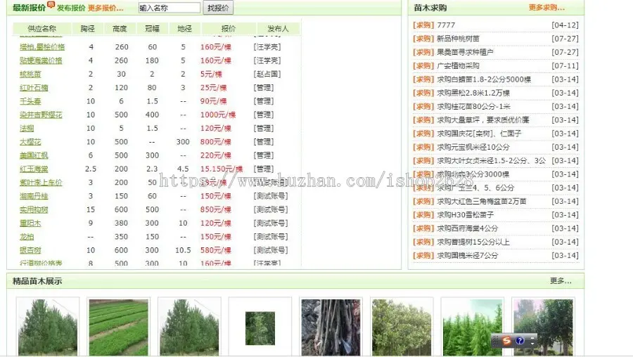 苗木树苗种子求购 苗木资讯 苗木报价 苗木公司招标投标 苗木新闻源码
