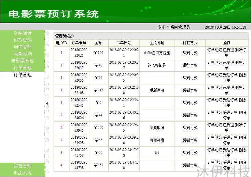 ssh+mysql实现的Java web电影票在线订票系统源码带视频运行教程