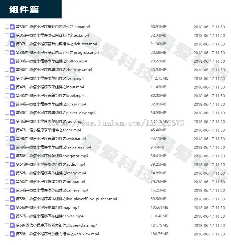 微信小程序开发制作2018视频教程入门到精通 附小程序源码带后台