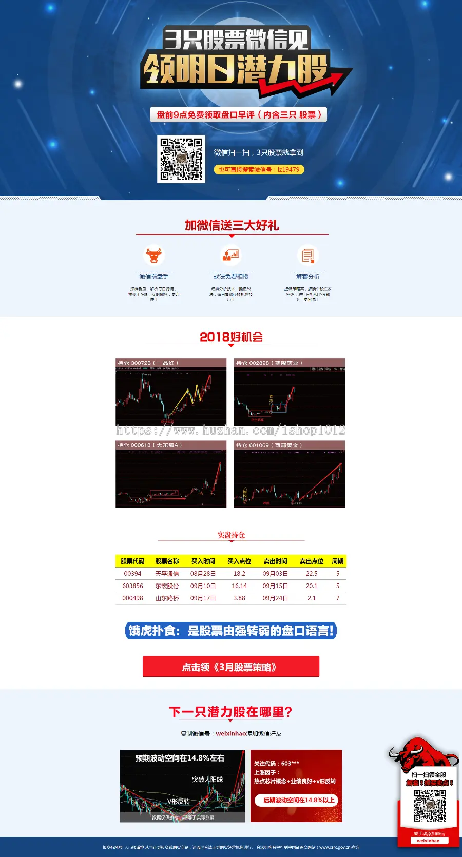 大气牛股推荐单页网站源码 股票竞价单页