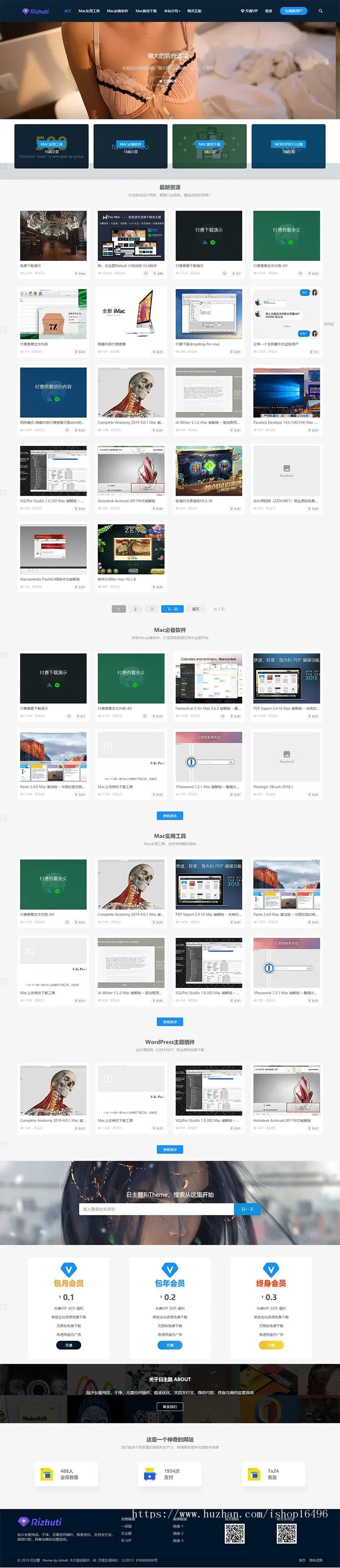 wordpress资源下载类主题日主题rizhuti3.1授权版 