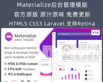 Materialize Google Material设计后台模板HTML后台系统框架