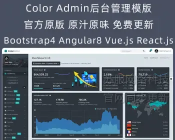 Color Admin Bootstrap Angular响应式后台管理模板 后台前端模版 编辑