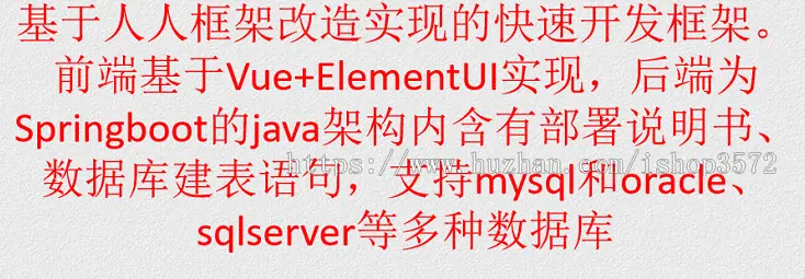 前后分离敏捷开发框架源码基于Vue+ElementUI+Springboot后台权限 