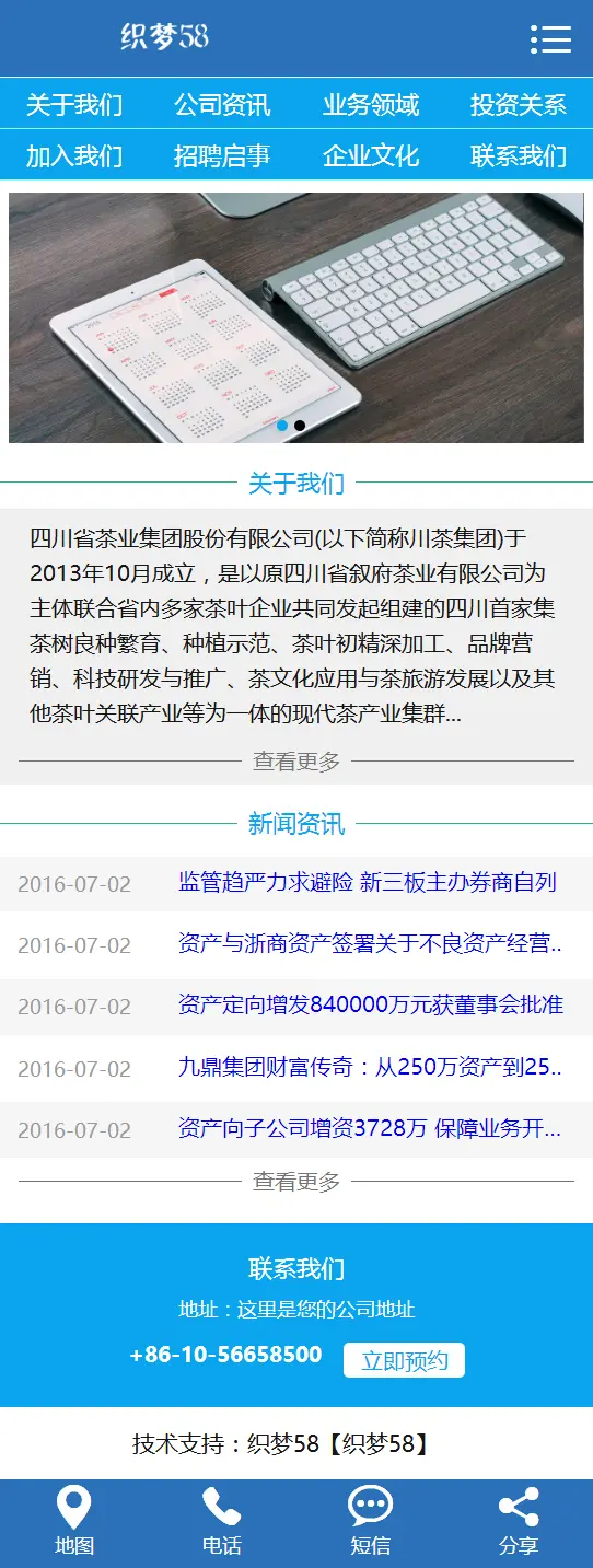 金融投资资产监管部门类网站织梦模板（dedecms带手机端） 