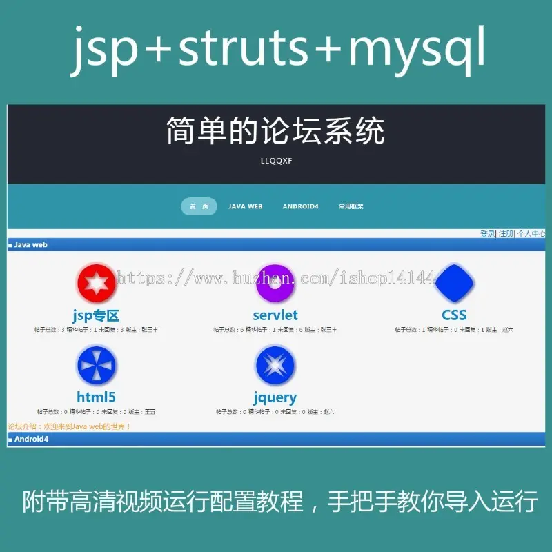 Java web struts mysql实现的论坛bbs系统项目源码 设计 附教程 