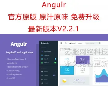 新Angulr2.2.1 - Bootstrap 后台管理网页模板 AngularJS