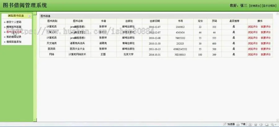 JAVA JSP图书推荐评价系统（毕业设计）