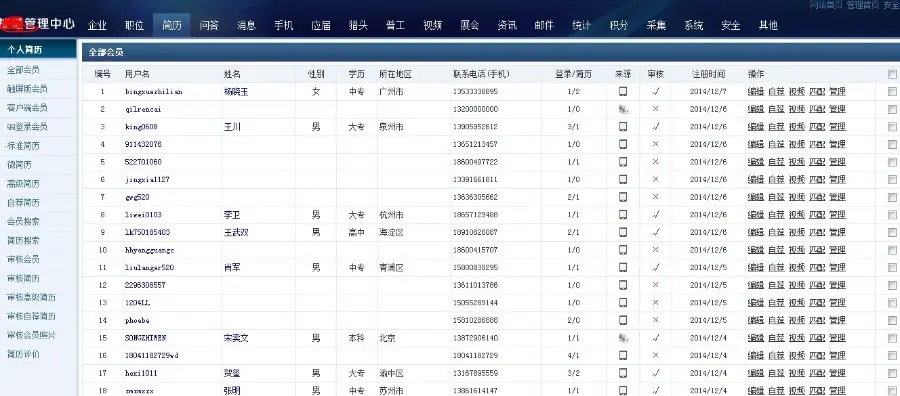 大型人才招聘站源码 NET人才招聘网站源码 asp.net源码