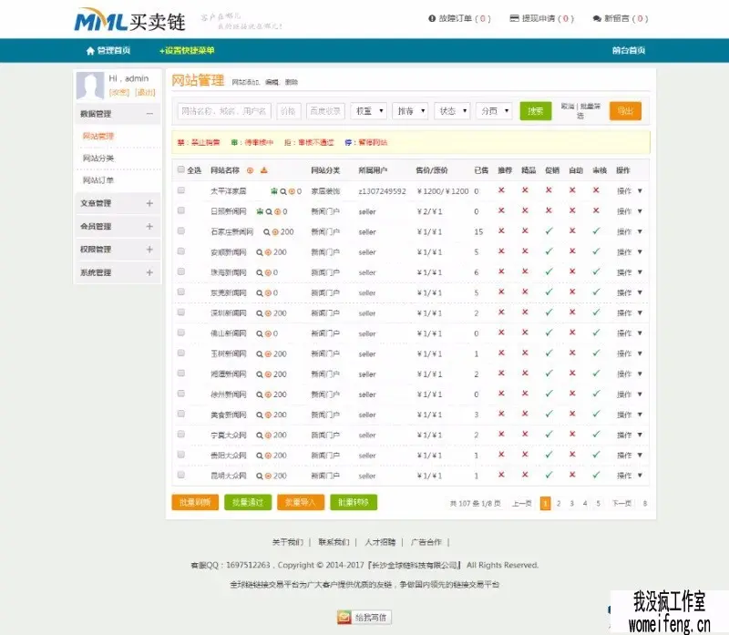 友情链接交易系统平台源码 THINKPHP开发