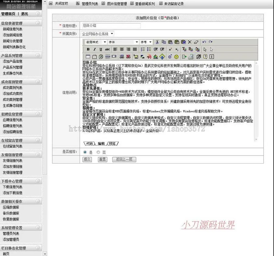 可生成静态 软件公司软件开发企业建站系统网站源码XYM480 ASP+AC