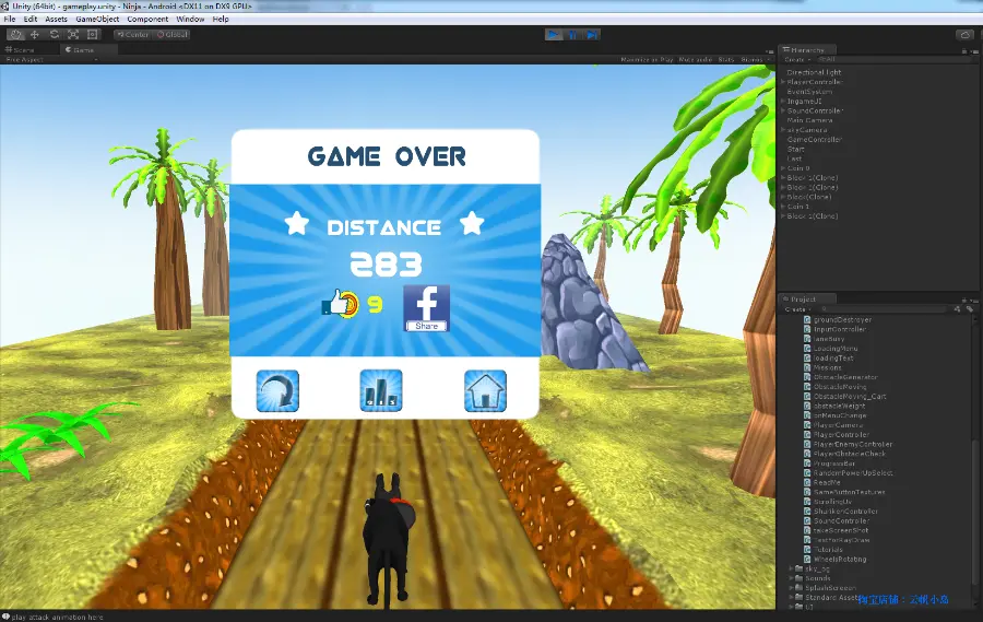 unity忍者跑酷、unity跑酷源码、unity3d跑酷项目资源 