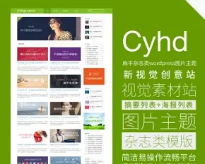 wordpress图片主题/设计类网站模板图片展示类源码广告素材个人wp