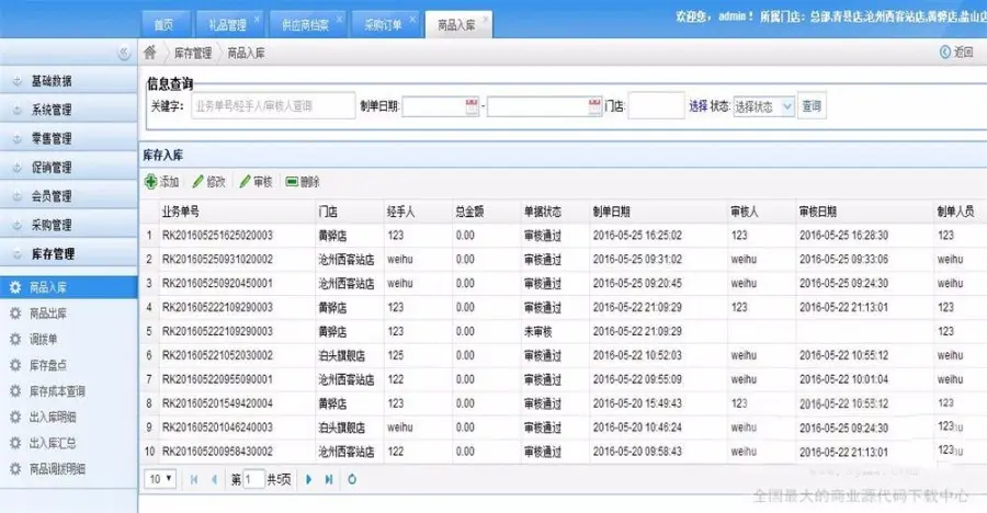 MVC多店进销存管理系统源码 低价出售