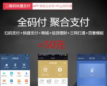 聚合支付APP源码一码付APP源码第三方支付APP源码第APP源码APP费用+4条银行通