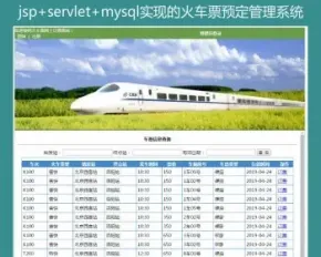 jsp+servlet+mysql实现的火车票预定管理系统源码附带视频指导运行教程