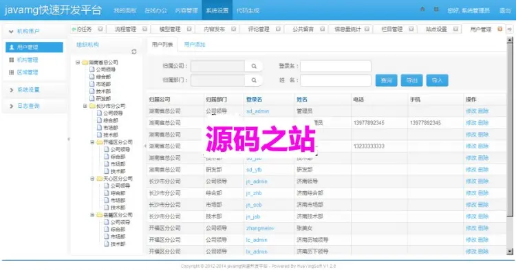 java源码springmvc mybatis bootstrap cms oa 快速开发管理框架 