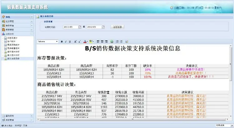 Java销售数据决策管理系统源码库存系统客户管理系统模块齐全