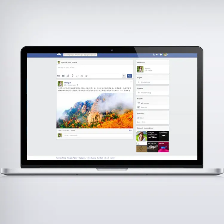 仿Facebook网站源码 社交网站系统 官方同步版本 3月更新现已推出 