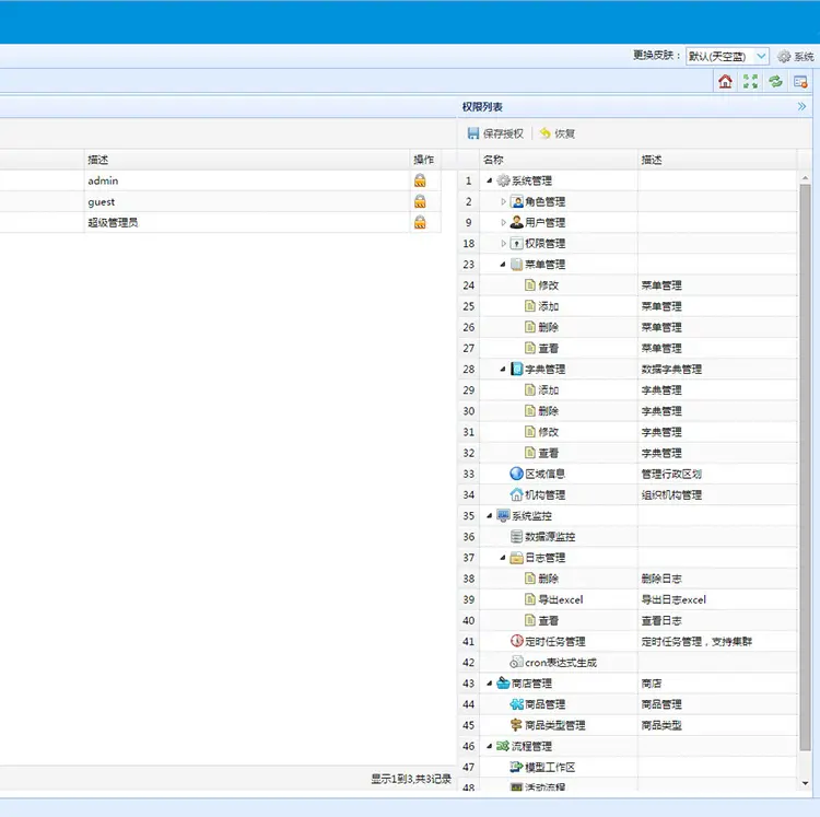 spring mvc hibernate easyui 后台权限管理系统  项目 源码 