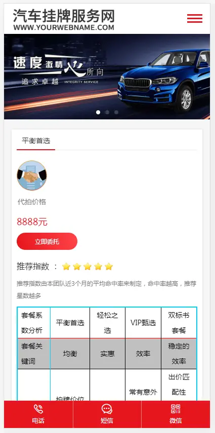 （自适应手机版）HTML5汽车新车挂牌汽车业务服务类网站织梦模板 汽车挂牌服务网站模板