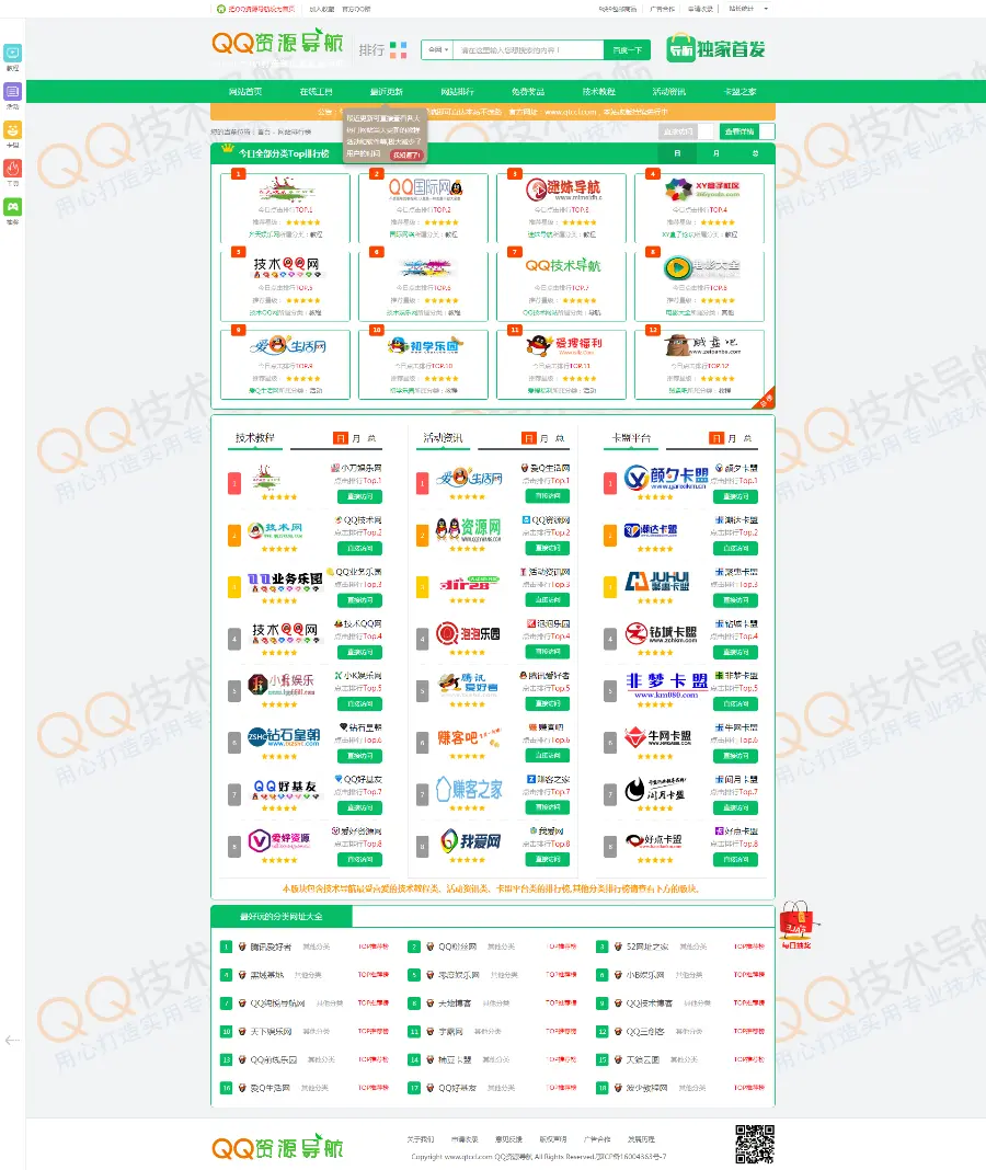 QQ资源导航和QQ技术网一体化源码