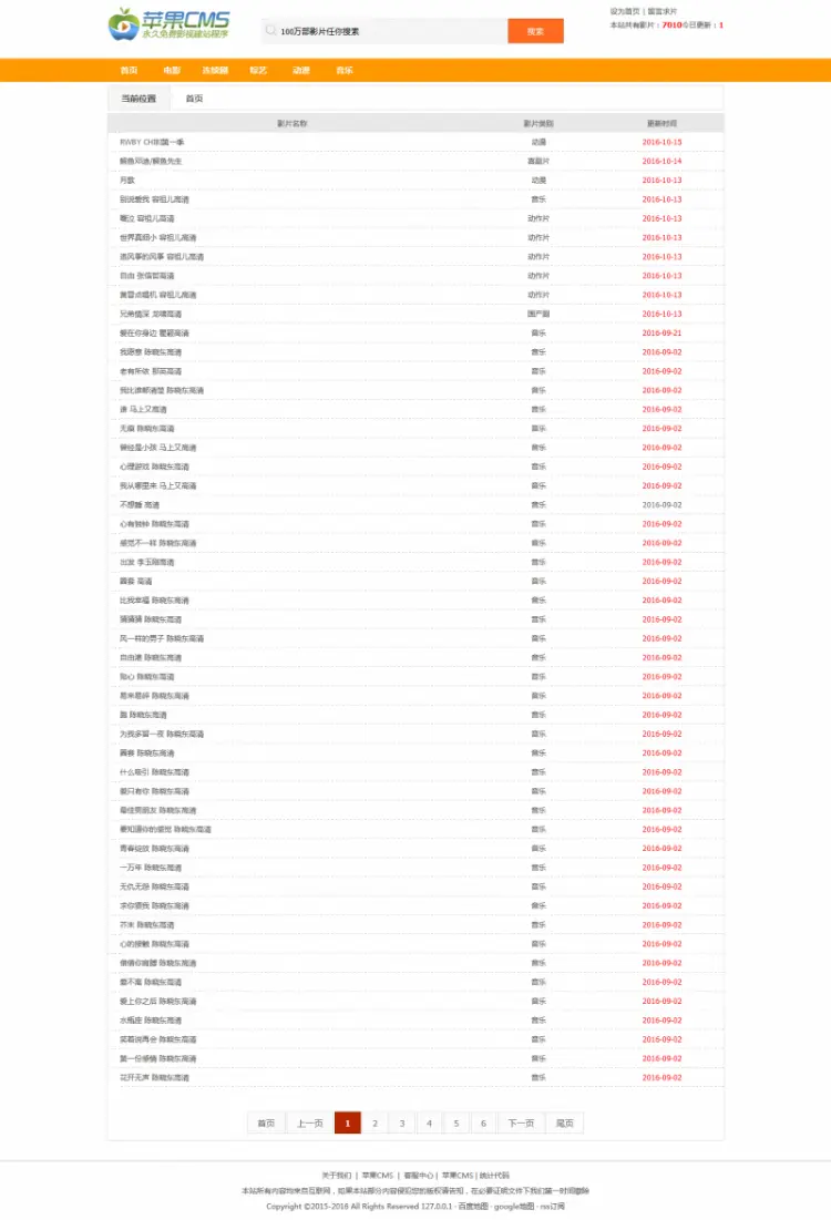 苹果cms 8x 经典导航条资源站模板