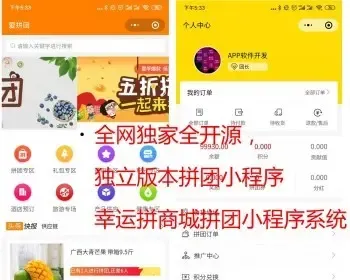 仿U拼熊猫拼幸运拼团商城源码拼团商城推荐奖励拼中红包，不中返利幸运拼商城拼团小程