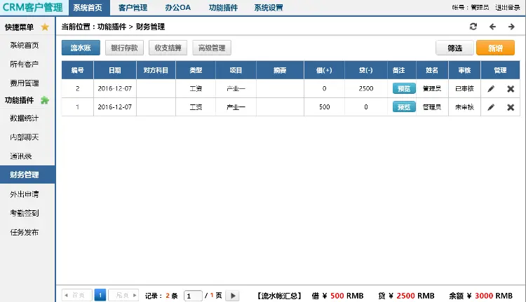 客户关系管理系统CRM带手机端（crmmobile），含财务考勤全插件 