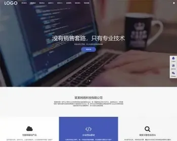 响应式网站建设网络科技类网站织梦模板（自适应手机端）